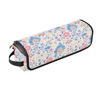 FRODOTGV Women Portable Curling Iron Travel Bag with Iron Mat Hair Styling Accessories Organizer for Flat Irons, Straighteners, Fairytale Retro Mushrooms and Snails, Colorful Mandala Flowers, One Size