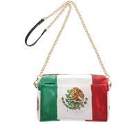 FRODOTGV Women Shoulder Crossbody Handbag 2.5L Capacity | Durables PU Leather Full Printed Design Card Slot & Inner Pocket Hands Free Carry Shopping Daily Use Oil Painting Flag Mexico