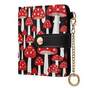 FRODOTGV Women Wallet Waterproof PU Leather Anti-Theft Scan Portable Stylish Shopping Mushroom Noir