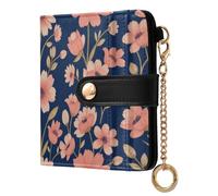 FRODOTGV Women Wallet Waterproof PU Leather Large Bill Compartment Bifold Design Elegant Shopping Garden Coral Flower