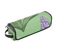 FRODOTGV Women Waterproof 2-in-1 Curling Iron Travel Case and Heat Resistant Mat Carrying Case Organizer for Hot Tool Flat Irons Hair Volumizer Styler, Aesthetic Hyacinths Green, 20, One Size