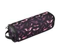 FRODOTGV Womens Large Capacity Curling Iron Travel Case and Heat Resistant Mat Hair Styling Accessories Organizer for Straightener Flat Hair Dryer, Beautiful African Woman, Swarm Bats on Black, One