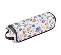 FRODOTGV Women's Large Capacity Hot Hair Tools Travel Bag with Iron Mat Accessories Organizer for Flat Irons Hot Tools and Haircare Accessories, Astronauts Constellations Planets
