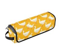 FRODOTGV Womens Large Hot Hair Tools Travel Bag and Heat Resistant Mat Double-Layer Carrying Case for Flat Irons, Straighteners, Hand Drawn Ginkgo, Cute Goose Cartoon, One Size