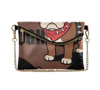 FRODOTGV Women's Leather Wristlet Clutch Purse Casual Bag for Wedding Tough dog Pattern
