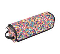 FRODOTGV Womens Portable Travel Bag for Hair Tools with Iron Mat Double-Layer Carrying Case for Hot Tool Flat Irons Hair Volumizer Styler, Colorful Jellyfish, Color Mosaic, One Size