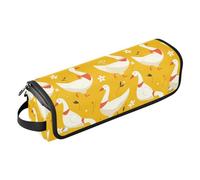 FRODOTGV Womens Waterproof 2-in-1 Curling Iron Travel Case and Heat Resistant Mat with Zipper Accessories Organizer for Straighteners, Hair Dryer, Dino Pattern, Cute Goose Cartoo, One Size