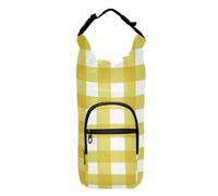 FRODOTGV Yellow Buffalo Plaid Water Bottle Waist Pack Adjustable Drawstring Backpack with Bottle Holder 20/24/32/40oz Hiking Gear Water Bottles Backpack, Yellow Buffalo Plaid, One Size, Claasic