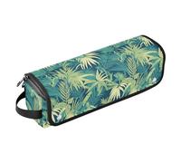 FRODOTGV Yellow Star Hair Tool Travel Bag for Women, Waterproof Open Flat Bags with Iron Mat for Hot Tool Flat Irons Hair Volumizer Styler, Seamless Pattern Monkey Palm Tropical Hawaiian, One Size