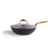 frök All-in-One Non-Stick Fry Pan Meets Wok with Lid, 11-Inch, Black & Gold