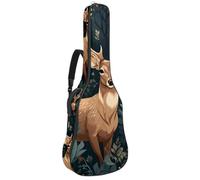 Froest Deer with Floral Pattern Acoustic Guitar Bag Thick Padded, Waterproof Guitar Gig Bag for 40 41 42 Inch Guitars