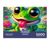 Frog, 1000-piece Jigsaw Puzzle, Competitive Tabletop Challenge Introducing Timed Goals Scoring Excitement, Entertaining Activity Suitable for Friendly Contests Group Play, Suitable for Ages 12+, 70x