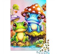 Frog 1000 Piece Thickened Paper Frogs & Magic Mushrooms Puzzle Grown-Ups Relaxation Hobby Easy to Store Engaging Teaser 70x50cm/1000pcs