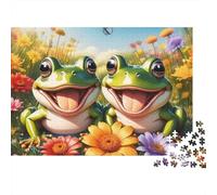 Frog 1000 Piece Two Frogs Cardboard Jigsaw Puzzle for Adults 14+ Senior Centre Activity Stress Relief Home Leisure Time Casual Gamers Gift 52x38cm/1000pcs