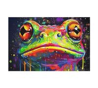 Frog 1000 Piece Wooden Jigsaw Puzzle- Brain Teaser Game for Adults & Children Educational Activities Jigsaws, Clear Print - Thick & Durable Puzzles Board （75×50cm）