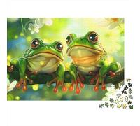 Frog 1000 Pieces Branch Frogs Recycled Cardboard Puzzle for Adults Kids 12+ Rainy Day Indoor Activity Brain Training Birthday Present 52x38cm/1000pcs