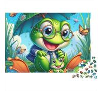 Frog 1000 Pieces Daddy Frog Premium Puzzle Board Adult Jigsaw Puzzle Parent-child Interaction Holiday Pastime Collectible Item Limited Edition 52x38cm/1000pcs