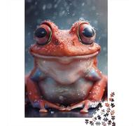 Frog 1000 Pieces Eco-Friendly Red Toad Closeup Puzzle Adult Hobbyists Portable Mind Decompression Entertainment 38x26cm/1000pcs