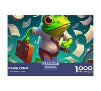 Frog 1000 Pieces Portable Jigsaw Puzzle Animal Age 3+ Quirky, Abstract Design, Fun Details, Educational, Challenging 38x26cm/1000pcs