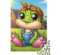 Frog 1000 Pieces Recycled Farmer Frog on Farm Puzzle Stressful Workers Anxiety Relief Home Wall Art 38x26cm/1000pcs