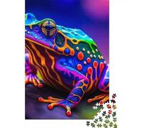 Frog 1000 Pieces Recycled Rainbow Poison Frog Puzzle Adults Reusable Stress Relief Challenging Fun Brain Teaser 70x50cm/1000pcs