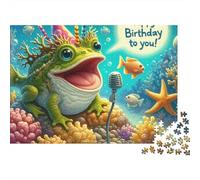 Frog 1000pc Singing Frog Heavy-duty Cardboard Jigsaw Puzzle for Brain Teaser Lovers Team Building Leisure Entertainment Social Icebreaker Value for Money 38x26cm/1000pcs