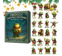 Frog - 2D Acrylic Decoration for Ornament, Frog Themed Advent Pendant for 24 Days | for Home Christmas Tree Car Wall Window Door Adults Holiday