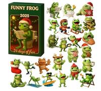 Frog Advent Calendar 2025, 24 Days Christmas Ornament Countdown Calendar, Novelty Frogs Pendant Christmas Tree Decorations Countdown Calendars, for Animal Lovers Gift (1pcs)