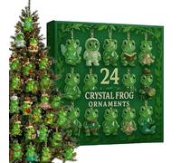Frog Advent Calendar,24 Day Frog Ornaments Christmas Countdown Calendar, Funny Frogs Figurines Advent Calendars, Cute Frogs Christmas Tree Decoration Countdown Calendar (Green(1pack))