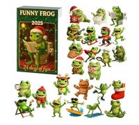 Frog Advent Calendar, 24 Days Christmas Countdown with Decorative Ornaments, Cute Frogs Figurines Advent Calendars, Holiday Tree Hanging Figurines for Animal Lovers Thanksgiving Christmas Gifts