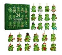 Frog Advent Calendars 2025 | 24 Day Frog Ornaments Christmas Countdown Calendar 2025 | 2D Flat Frogs Pendants Kids Advent Calendars | Cute Animals Figurines Christmas Tree Decorations for Frogs Lovers