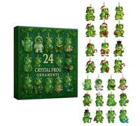 Frog Advent Calendars 2025, 24 Days Christmas Countdown Calendar with 2D Crystal Frog Ornaments, Cute Collectible Animal Figures for Festive Decor, Christmas Tree Hanging Set for Frogs Lovers