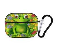 Frog Airpod Pro Case Cover Wireless Earbuds Case Protective Cover with Keychain Compatible with AirPods 1st & 2nd Generation Full Protective, Front LED Visibe Black