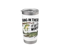 Frog Alligator Precarious Situation Sarcasm Stainless Steel Insulated Tumbler