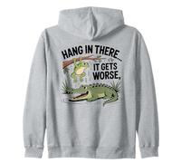 Frog Alligator Precarious Situation Sarcasm Zip Hoodie