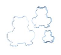 Frog Amphibian Pond Shape Cookie Cutter Animal Biscuit Pastry Fondant Sharp Stencil Dough Toad Swamp Mud Autumn (Set of 3)