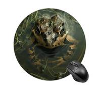 Frog and Green Algae Round Mouse Pad Funny Mousepad with Non-Slip Rubber Base Waterproof Office Mouse Pad Premium Textured for Laptop Computer