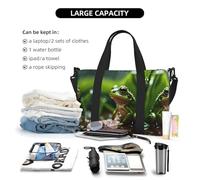 Frog and Rain Print Carry On Overnight Bag,Travel Duffel Bag,Personal Item Bag,for Travel, Gym Sports Weekender