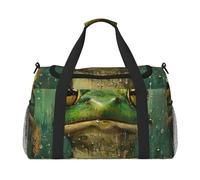 Frog and Rain Print Foldable Carry On Tote Large Capacity Hand Carry Bag for Airplane Weekend Getaways