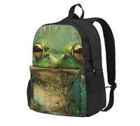 Frog And Rain Print Large Capacity Travel Bag Water-Resistant Camping Commuting Outdoor Adventure