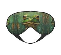 Frog and Rain Print Soft Eye Mask/Sleep Eye Mask/Blackout Eye Mask, Suitable for Travel/Office/Yoga/Nap