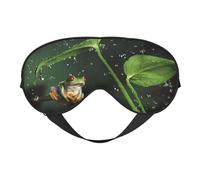 Frog and Rain Sleep Eye Mask Smooth Soft Adjustable Shading Blindfold Eye Mask for Rest Travel