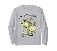 Frog Art Teacher Off to Teach Creative Classroom Painting Long Sleeve T-Shirt