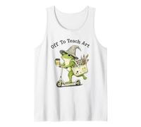 Frog Art Teacher Off to Teach Creative Classroom Painting Tank Top