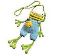 Frog Bag Crochet, Cute Cartoon Pouch, Cell Aid with Easy Use, Phone Care Accessory with Strong Function, Handy Aid for Women Travel Hiking Gym Running Summer Teen Girls Passport