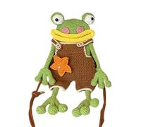 Frog Bag Crochet, Cute Cartoon Pouch, Cell Aid with Easy Use, Phone Care Accessory with Strong Function, Handy Aid for Women Travel Hiking Gym Running Summer Teen Girls Passport