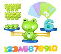 Frog Balance Game, Plastic Balance Scale Kindergarten Math Games with Frog, Number and Cards, Educational Counting Toys for Kids Age 3+, Sound Toys