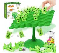 Frog Balancing Tree Toy, Four-Corner Fish Tower Balancing Game, Two-Player Frog Balancing Board Game, Family Party Stacking Attack Game, Tabletop Toy