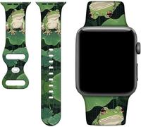 Frog Band Compatible with Apple Watch Band 42mm 44mm 45mm for Women, Cute Summer Frog Strap Soft Silicone Wristbands Replacement for iWatch Band Series Ultra 9 8 7 6 5 4 3 2 1 SE
