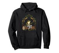 Frog Banjo Player Forest Folk Music Cottagecore Animal Pullover Hoodie